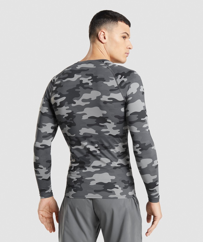 Grey Men's Gymshark Element Baselayer Long Sleeve Top T-Shirts | USA-26198