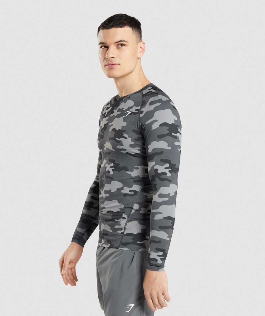 Grey Men's Gymshark Element Baselayer Long Sleeve Top T-Shirts | USA-26198