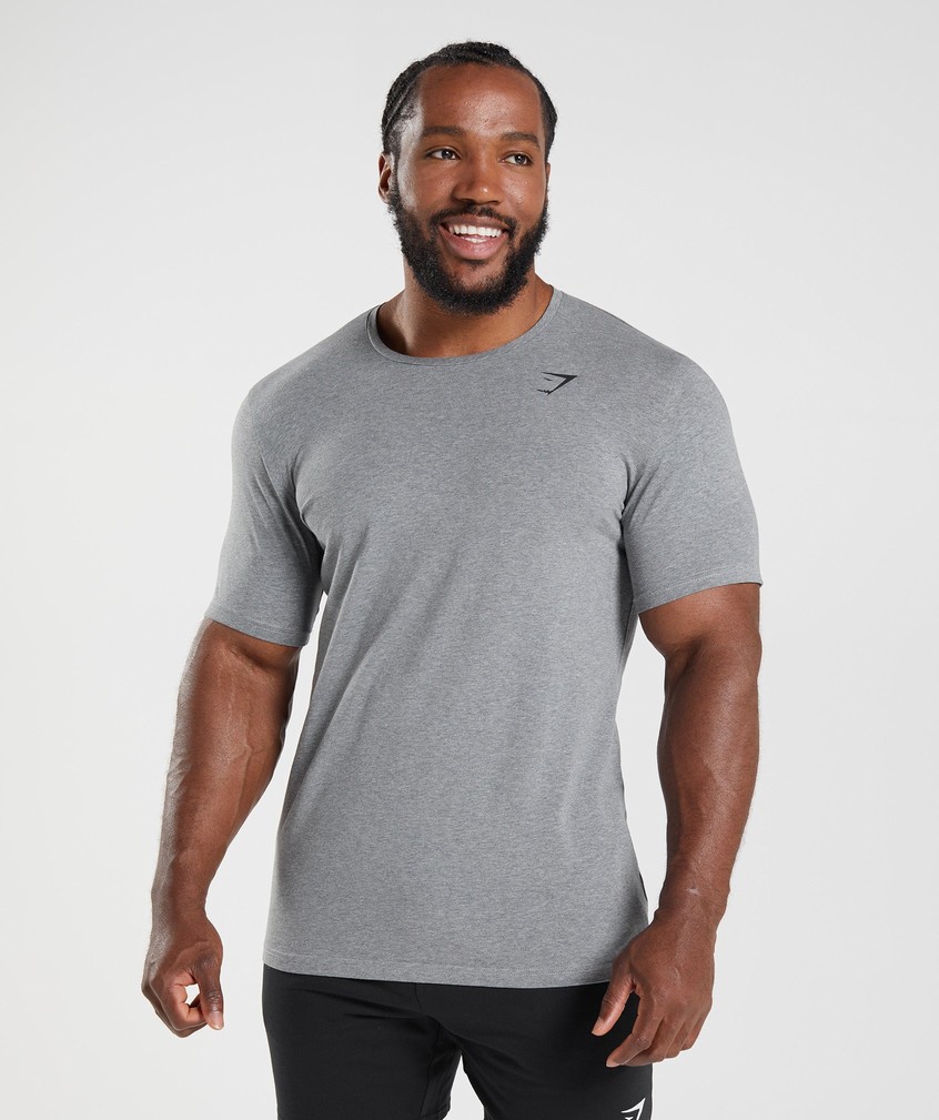 Grey Men\'s Gymshark Essential T-Shirts | USA-65387