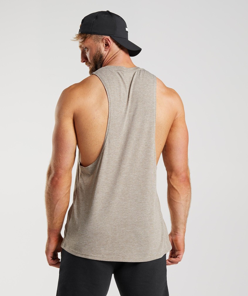 Grey Men's Gymshark Legacy Drop Arm Tank | USA-92816