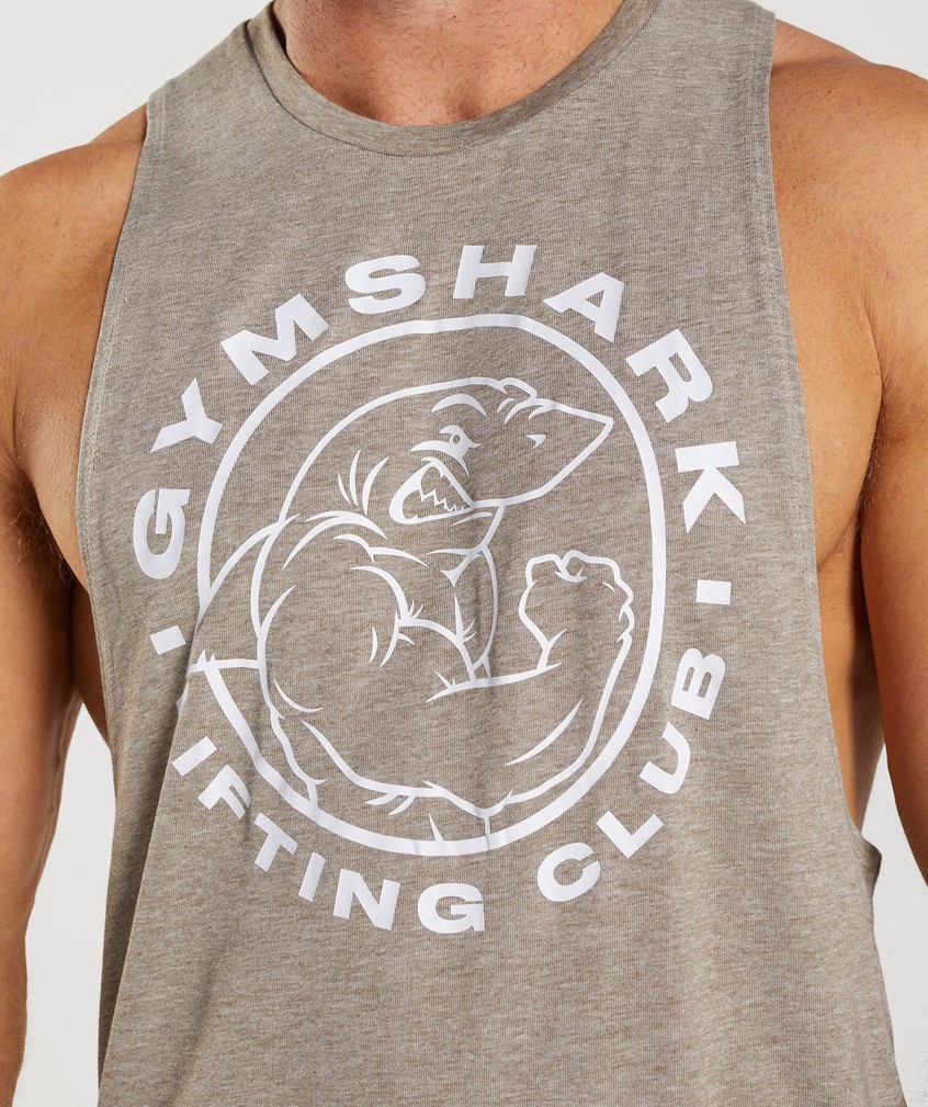 Grey Men's Gymshark Legacy Drop Arm Tank | USA-92816