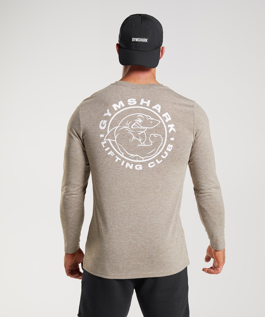 Grey Men's Gymshark Legacy Long Sleeve T-Shirts | USA-72863