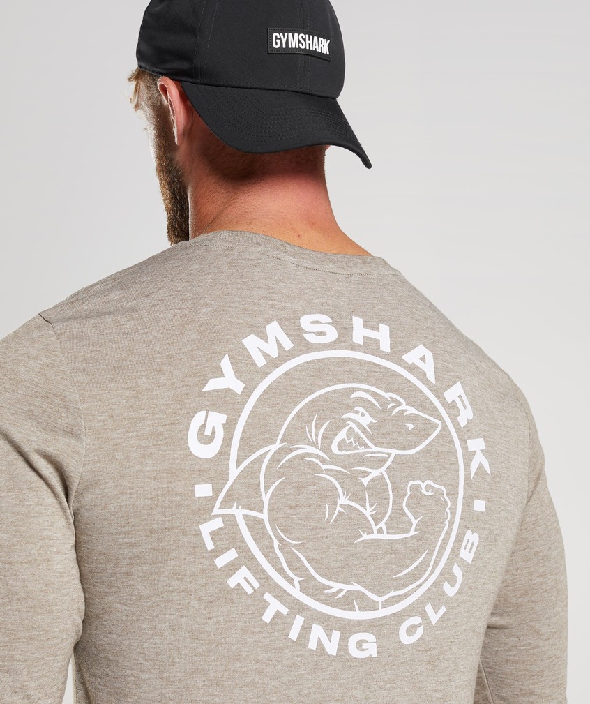 Grey Men's Gymshark Legacy Long Sleeve T-Shirts | USA-72863