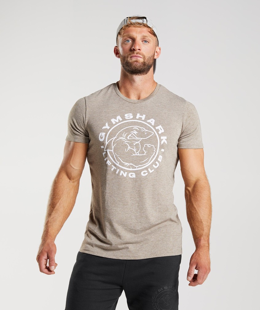 Grey Men\'s Gymshark Legacy T-Shirts | USA-17859