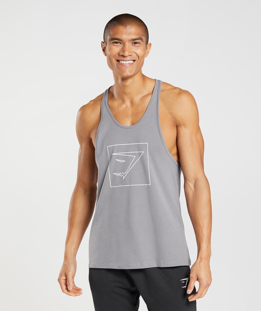 Grey Men\'s Gymshark Outline Stringer | USA-05921