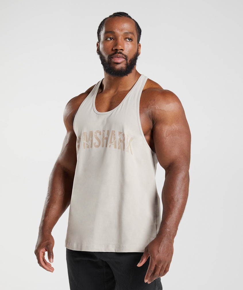 Grey Men\'s Gymshark Power Stringer | USA-86917