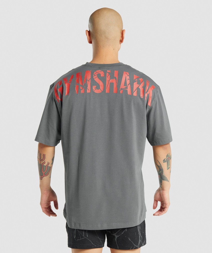 Grey Men's Gymshark Power T-Shirts | USA-91602