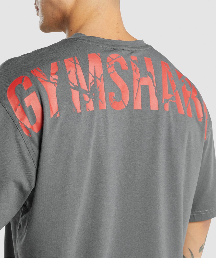 Grey Men's Gymshark Power T-Shirts | USA-91602