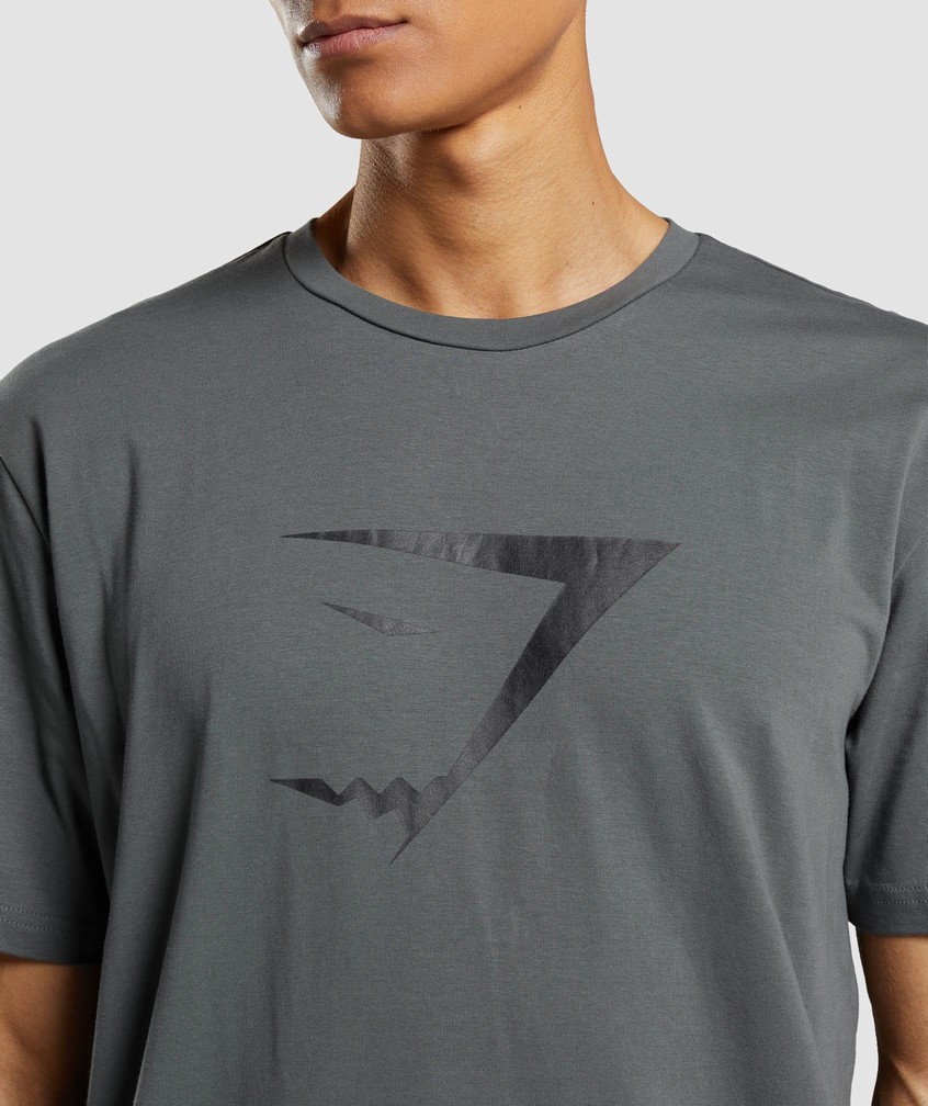 Grey Men's Gymshark Sharkhead Infill T-Shirts | USA-53927