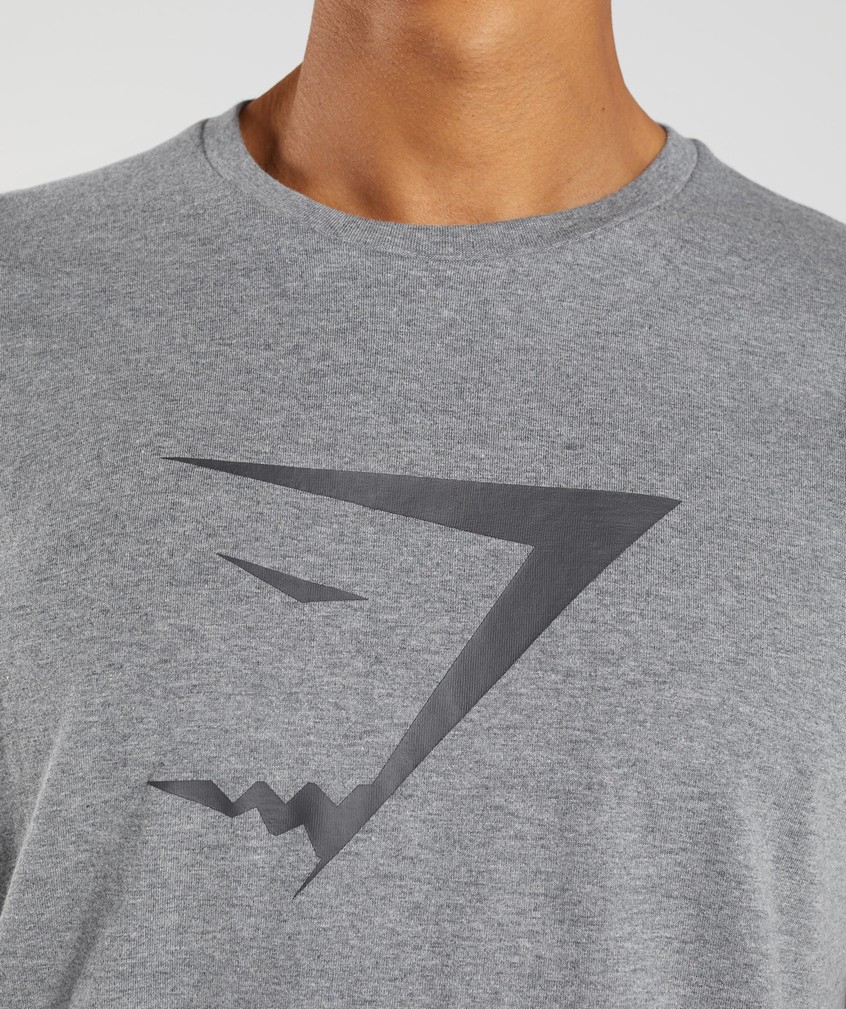 Grey Men's Gymshark Sharkhead Infill T-Shirts | USA-98651