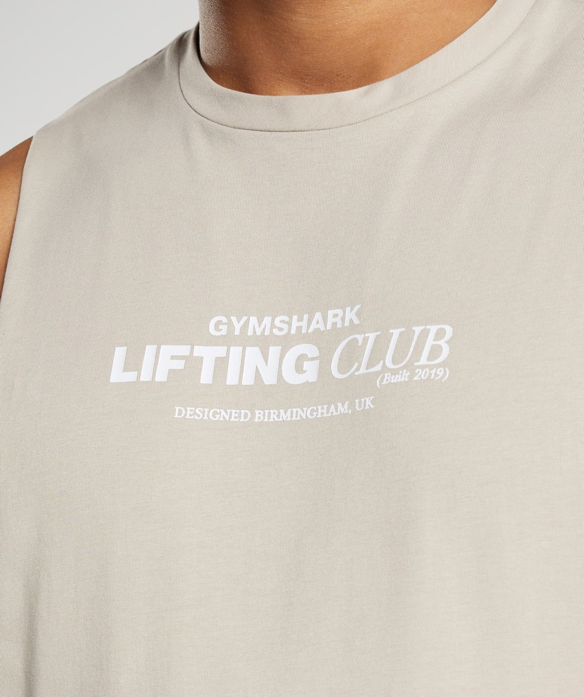 Grey Men's Gymshark Social Club Drop Arm Tank | USA-78524