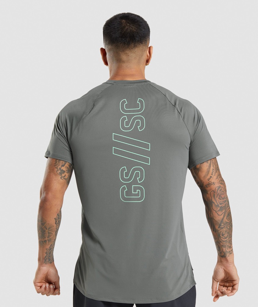 Grey Men\'s Gymshark Steve Cook T-Shirts | USA-98023