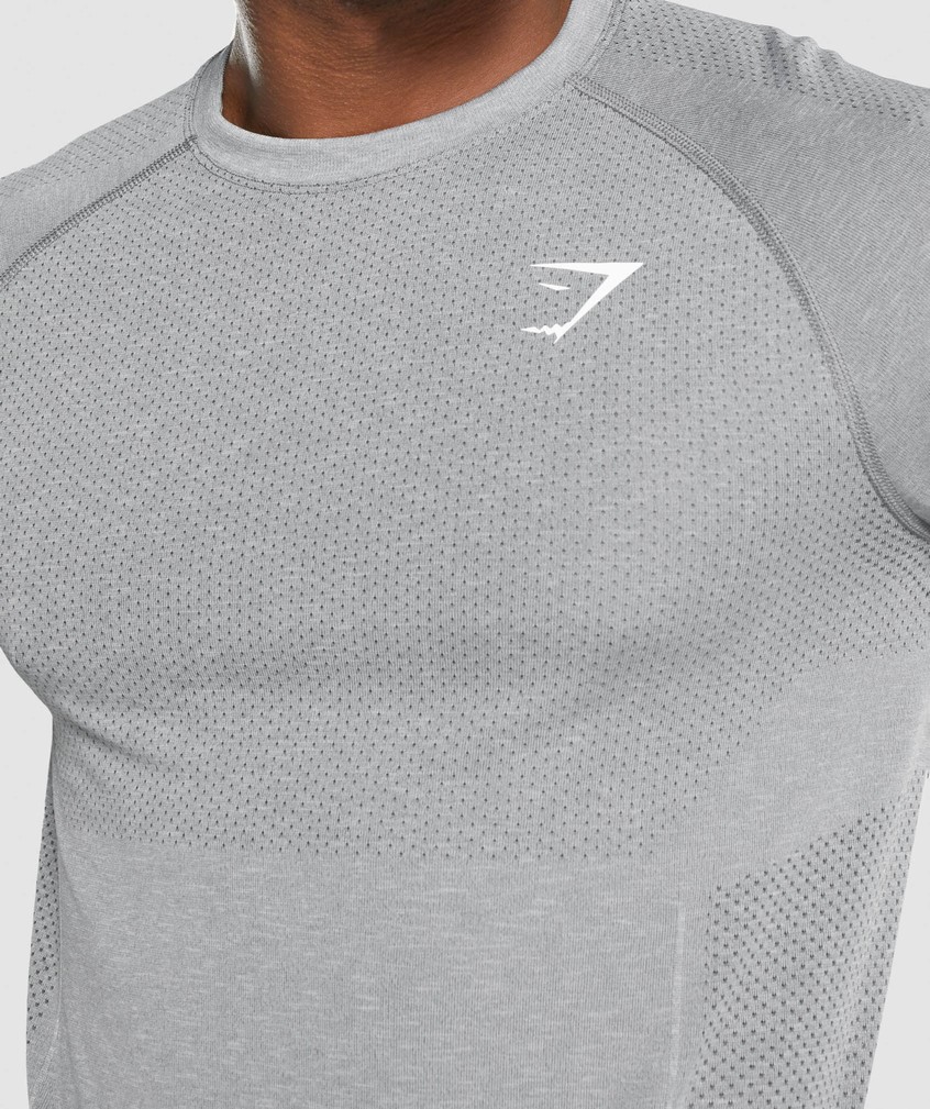 Grey Men's Gymshark Vital Light Seamless Long Sleeve T-Shirts | USA-08491