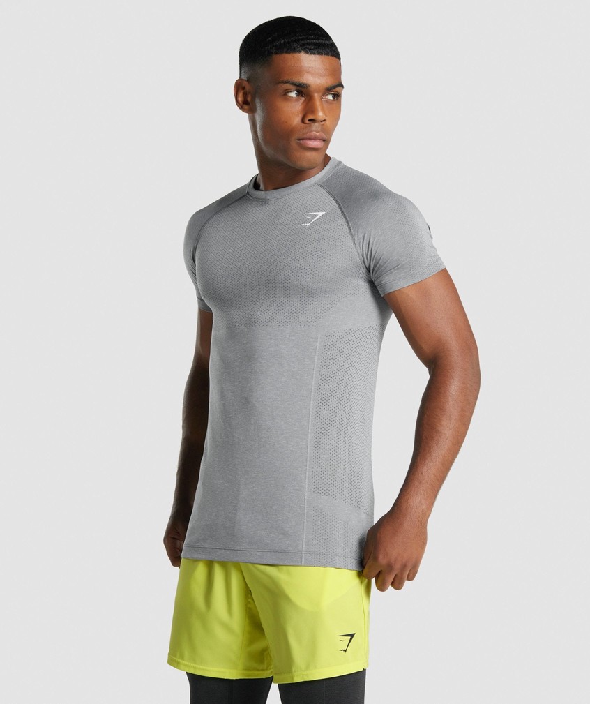 Grey Men's Gymshark Vital Light Seamless T-Shirts | USA-29301