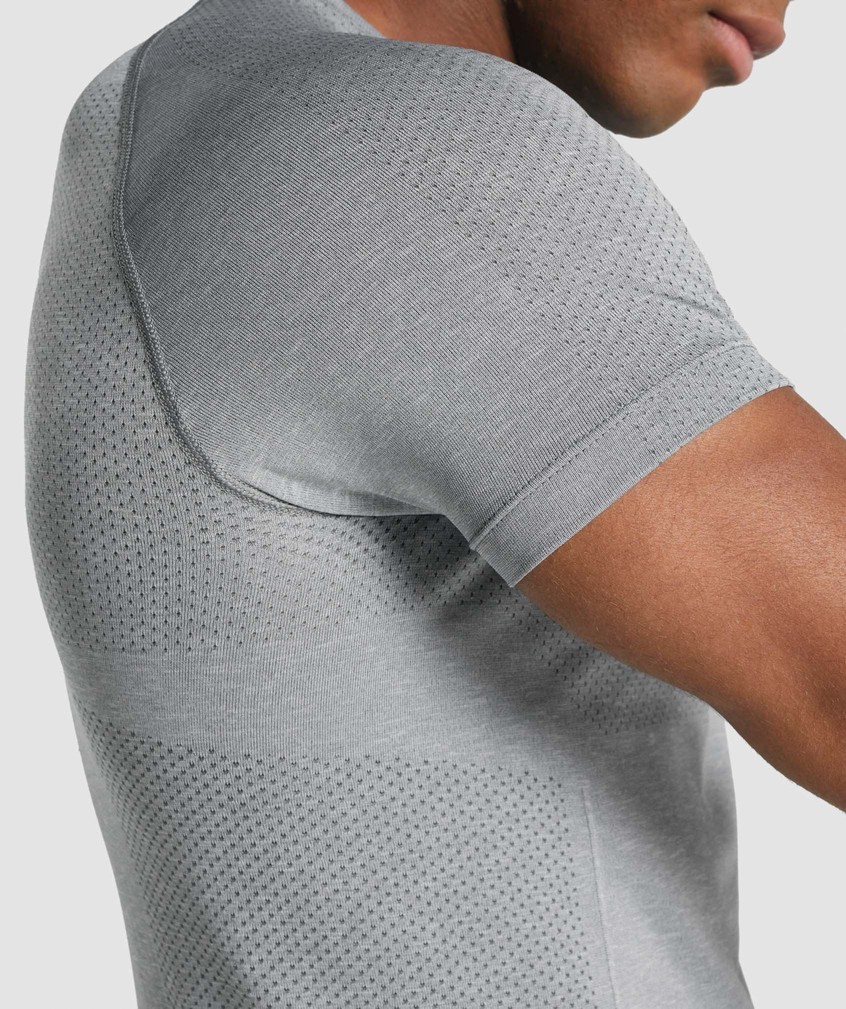 Grey Men's Gymshark Vital Light Seamless T-Shirts | USA-29301