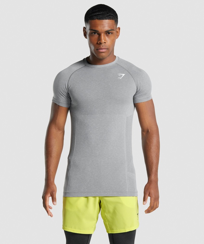 Grey Men\'s Gymshark Vital Light Seamless T-Shirts | USA-29301