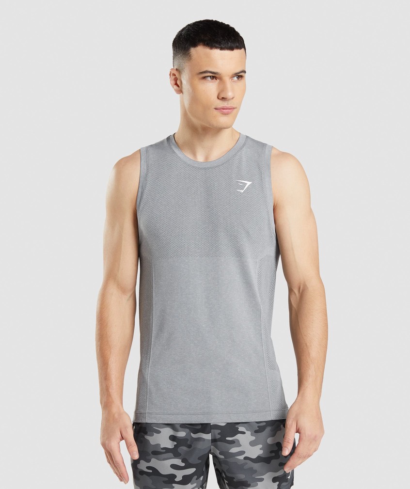 Grey Men\'s Gymshark Vital Seamless Light Tank | USA-73642