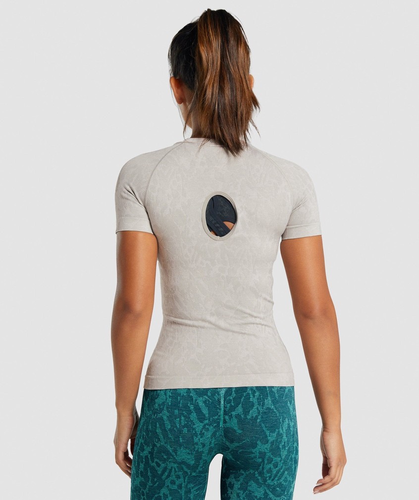 Grey Women's Gymshark Adapt Animal Seamless T-Shirts | USA-06125