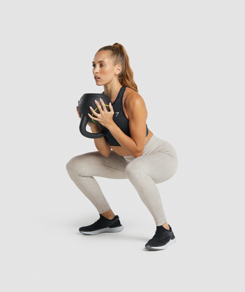 Grey Women's Gymshark Adapt Animal Seamless Leggings | USA-43590