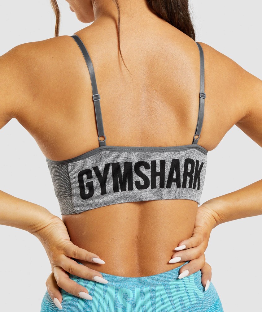 Grey Women's Gymshark Flex Strappy Sports Bra | USA-15873