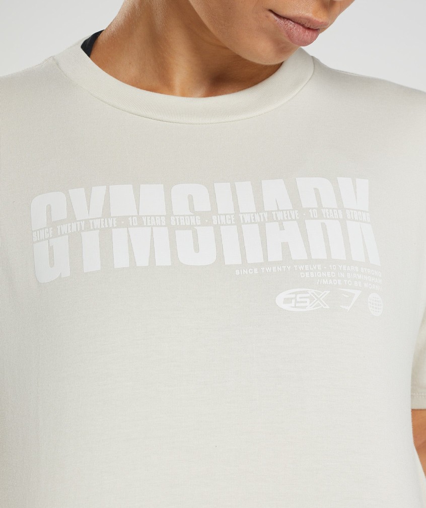 Grey Women's Gymshark GS10 Year Midi Top T-Shirts | USA-40925