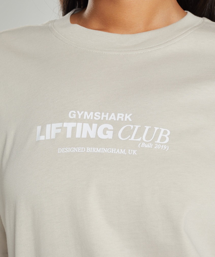 Grey Women's Gymshark Social Club Oversized T-Shirts | USA-59076