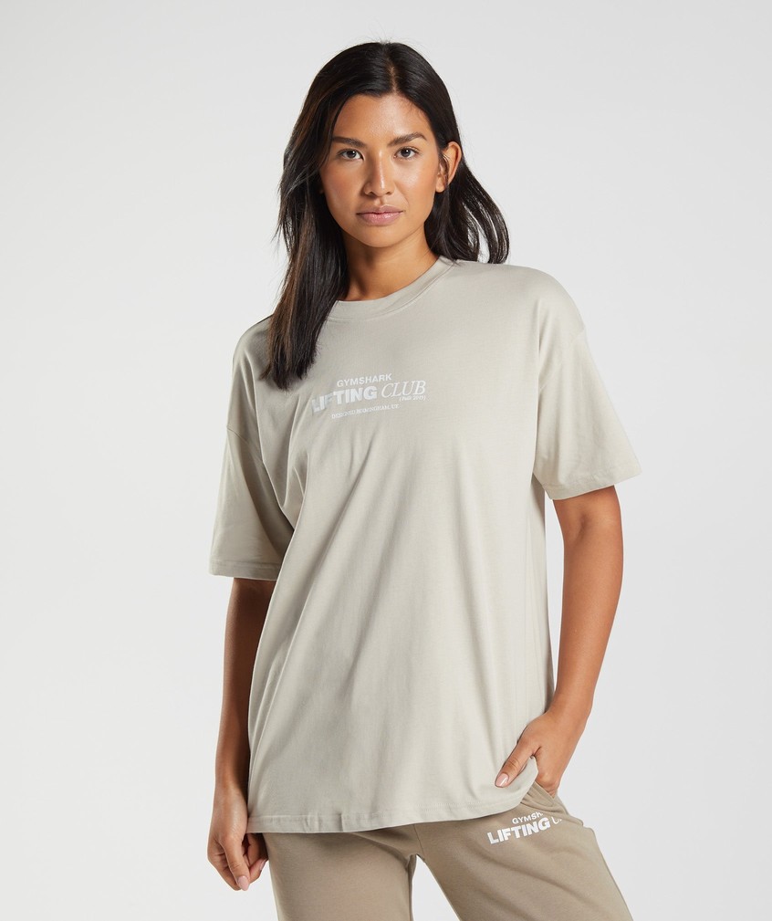 Grey Women\'s Gymshark Social Club Oversized T-Shirts | USA-59076