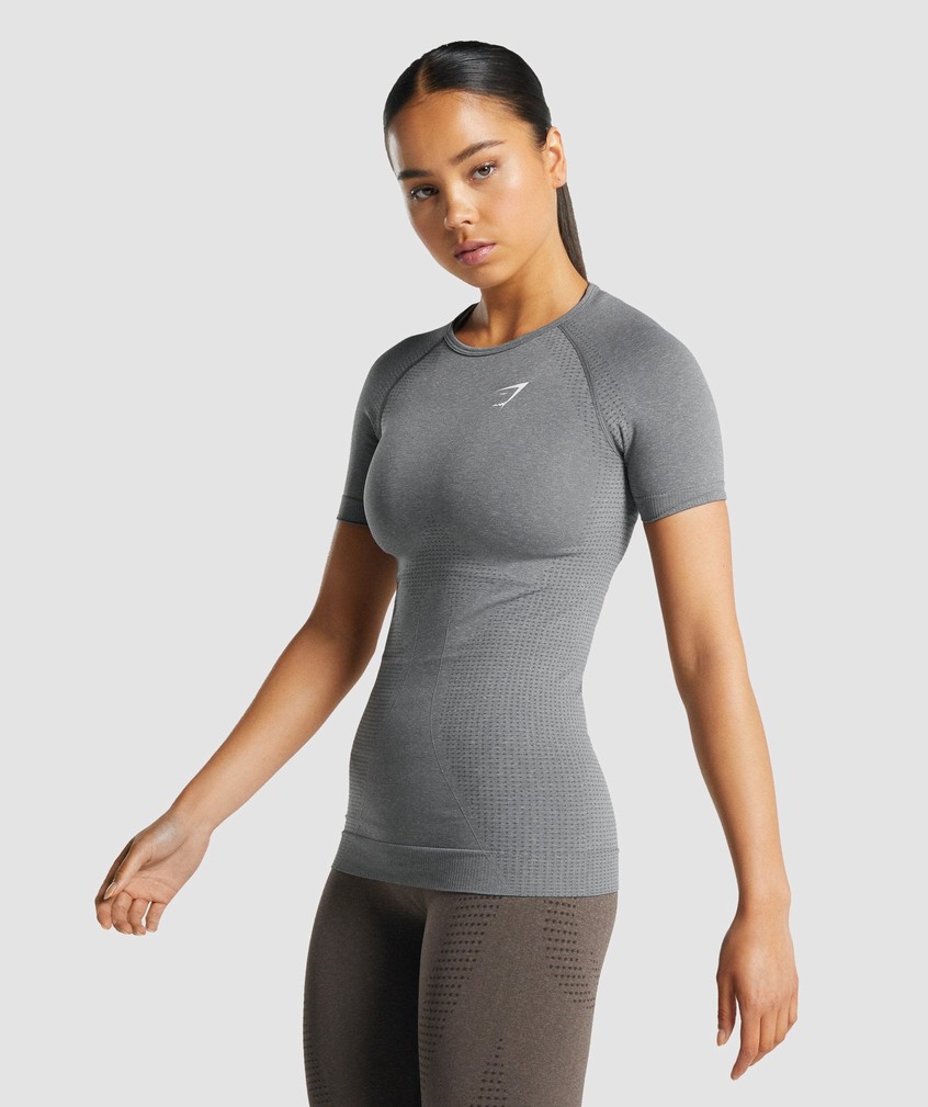 Grey Women's Gymshark Vital Seamless 2.0 T-Shirts | USA-15024