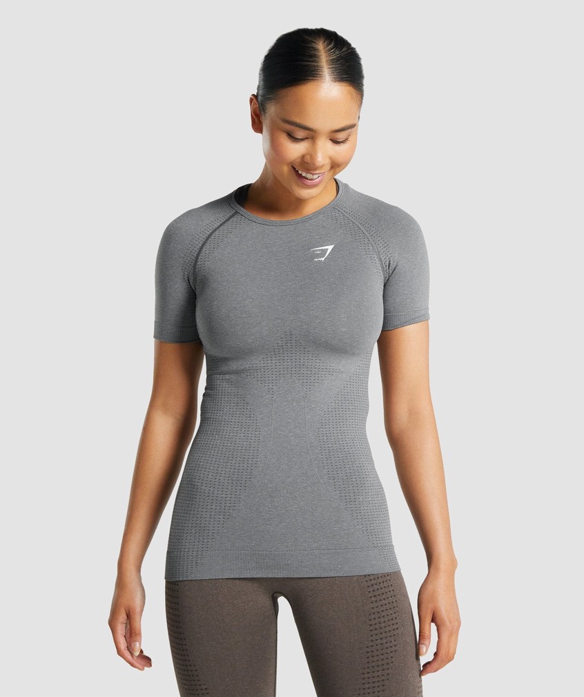 Grey Women\'s Gymshark Vital Seamless 2.0 T-Shirts | USA-15024