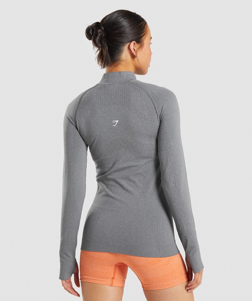 Grey Women's Gymshark Vital Seamless 2.0 1/2 Zip Pullover | USA-37529