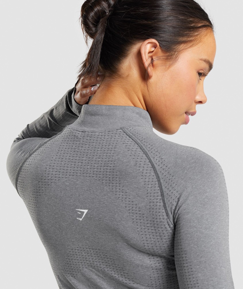 Grey Women's Gymshark Vital Seamless 2.0 1/2 Zip Pullover | USA-37529