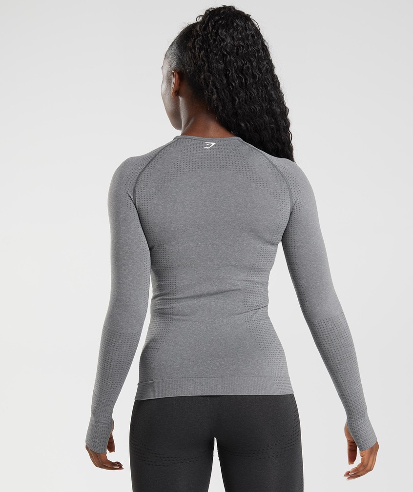 Grey Women's Gymshark Vital Seamless 2.0 Long Sleeve Top T-Shirts | USA-49378