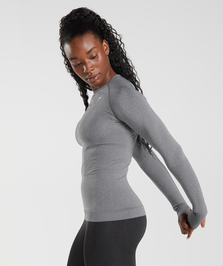 Grey Women's Gymshark Vital Seamless 2.0 Long Sleeve Top T-Shirts | USA-49378