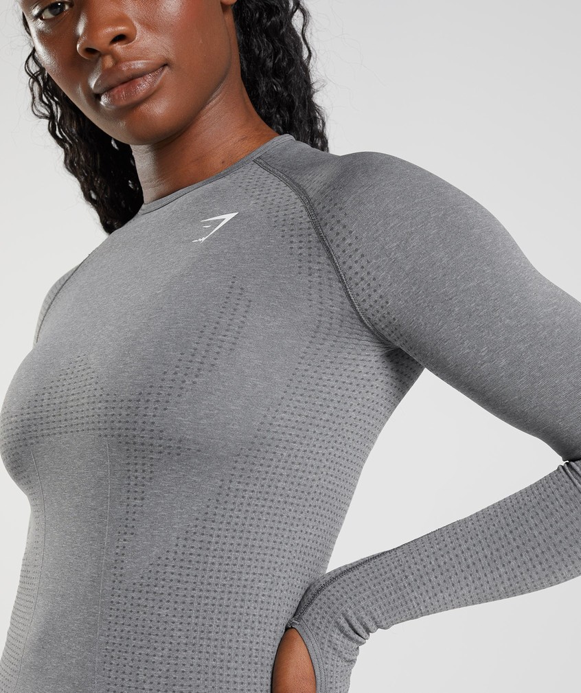 Grey Women's Gymshark Vital Seamless 2.0 Long Sleeve Top T-Shirts | USA-49378