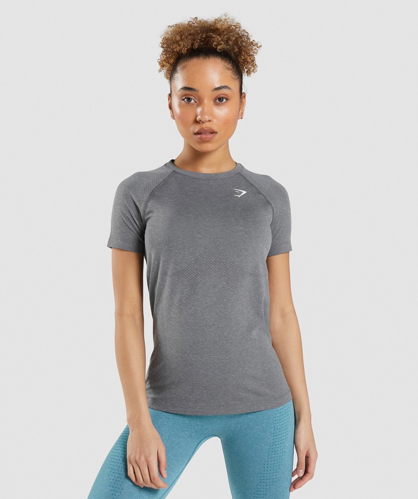 Grey Women\'s Gymshark Vital Seamless 2.0 Light T-Shirts | USA-95342