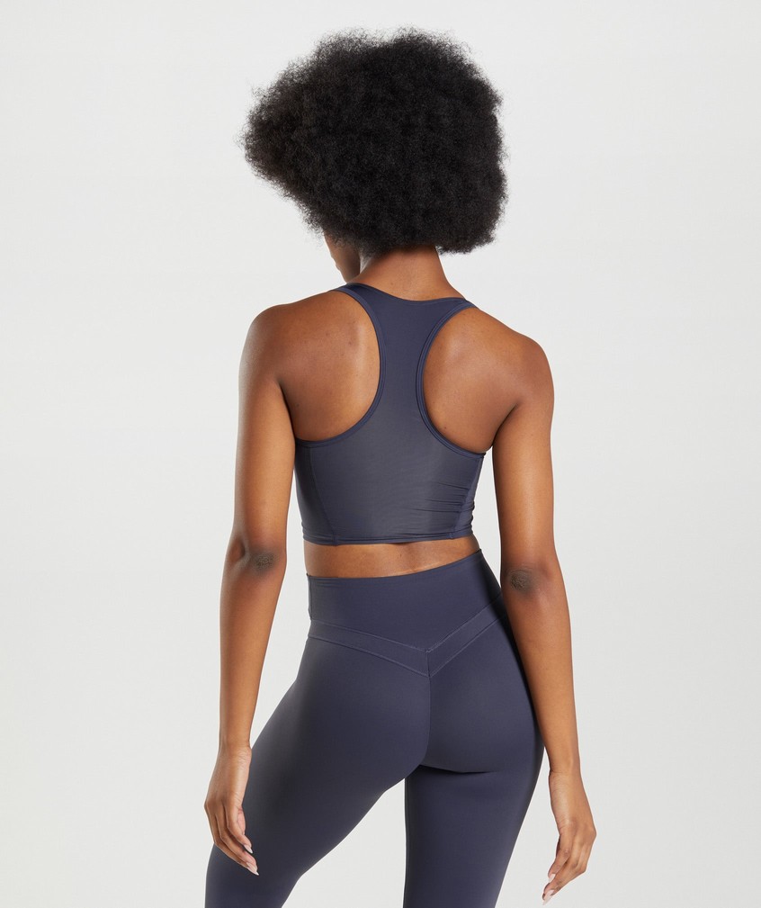 Indigo Navy Women's Gymshark Whitney Crop Tank | USA-23705