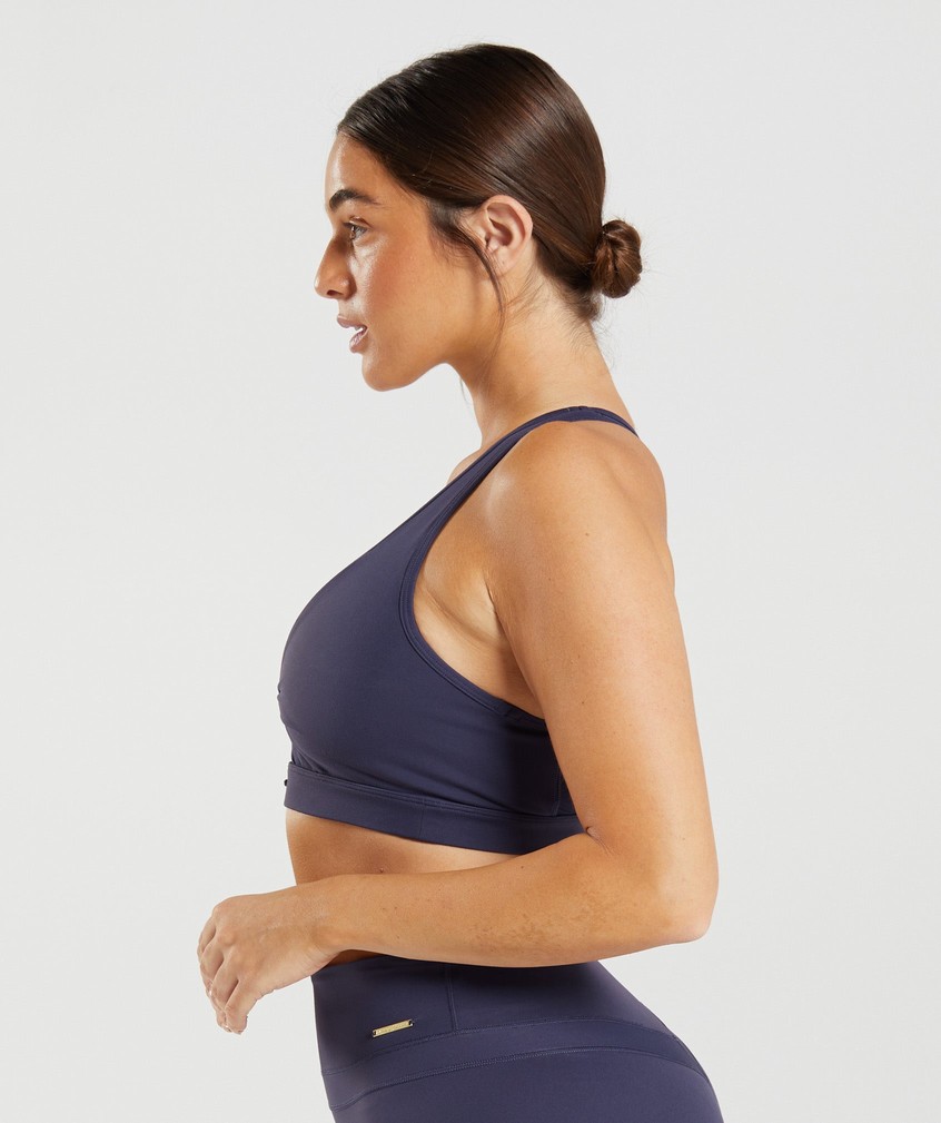 Indigo Navy Women's Gymshark Whitney Mesh Sports Bra | USA-34597