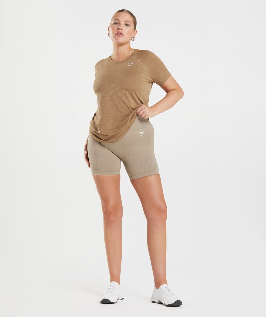 Khaki Women's Gymshark Vital Seamless 2.0 Light T-Shirts | USA-92107