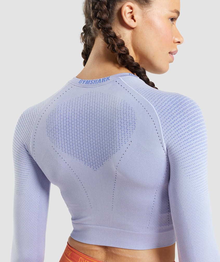 Lavender Blue Women's Gymshark Apex Seamless Crop Top T-Shirts | USA-94703