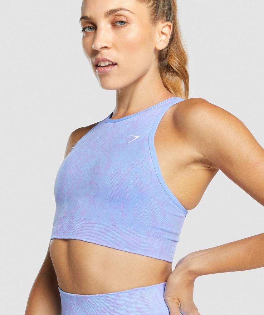 Light Blue Women's Gymshark Adapt Animal Seamless Sports Bra | USA-40518