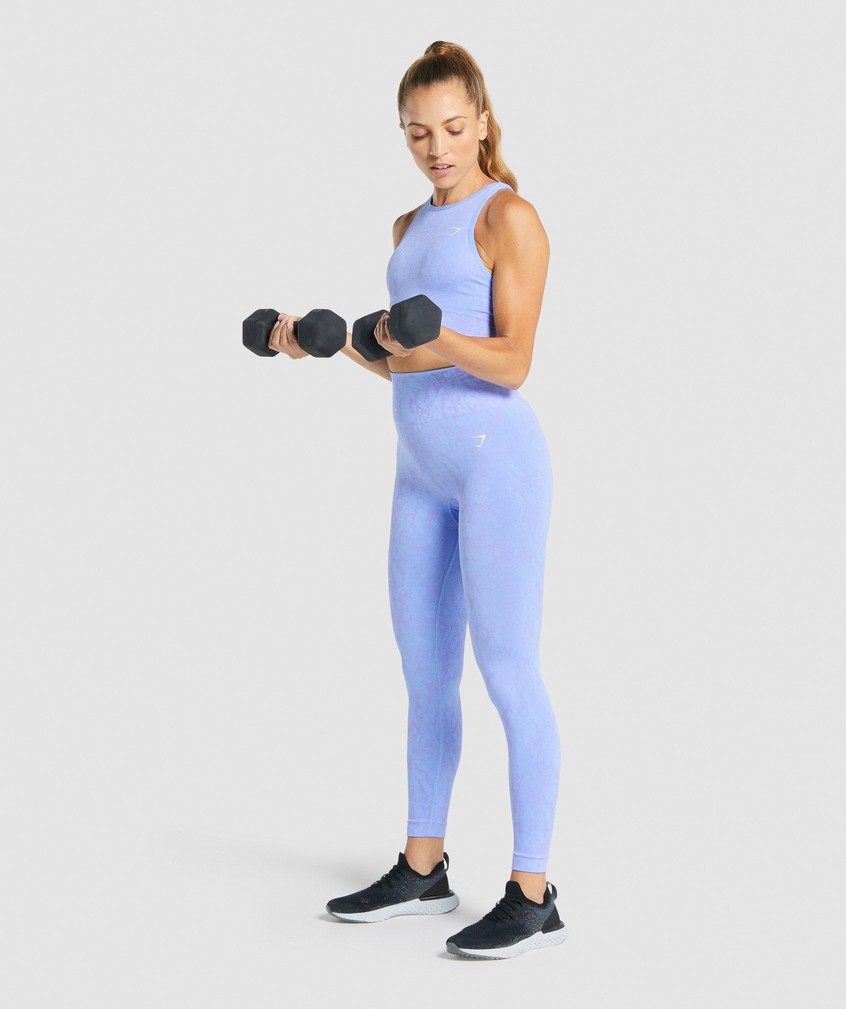 Light Blue Women's Gymshark Adapt Animal Seamless Sports Bra | USA-40518