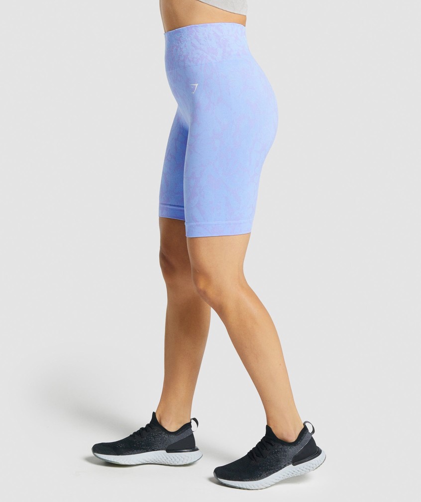 Light Blue Women's Gymshark Adapt Animal Seamless Cycling Shorts | USA-50684