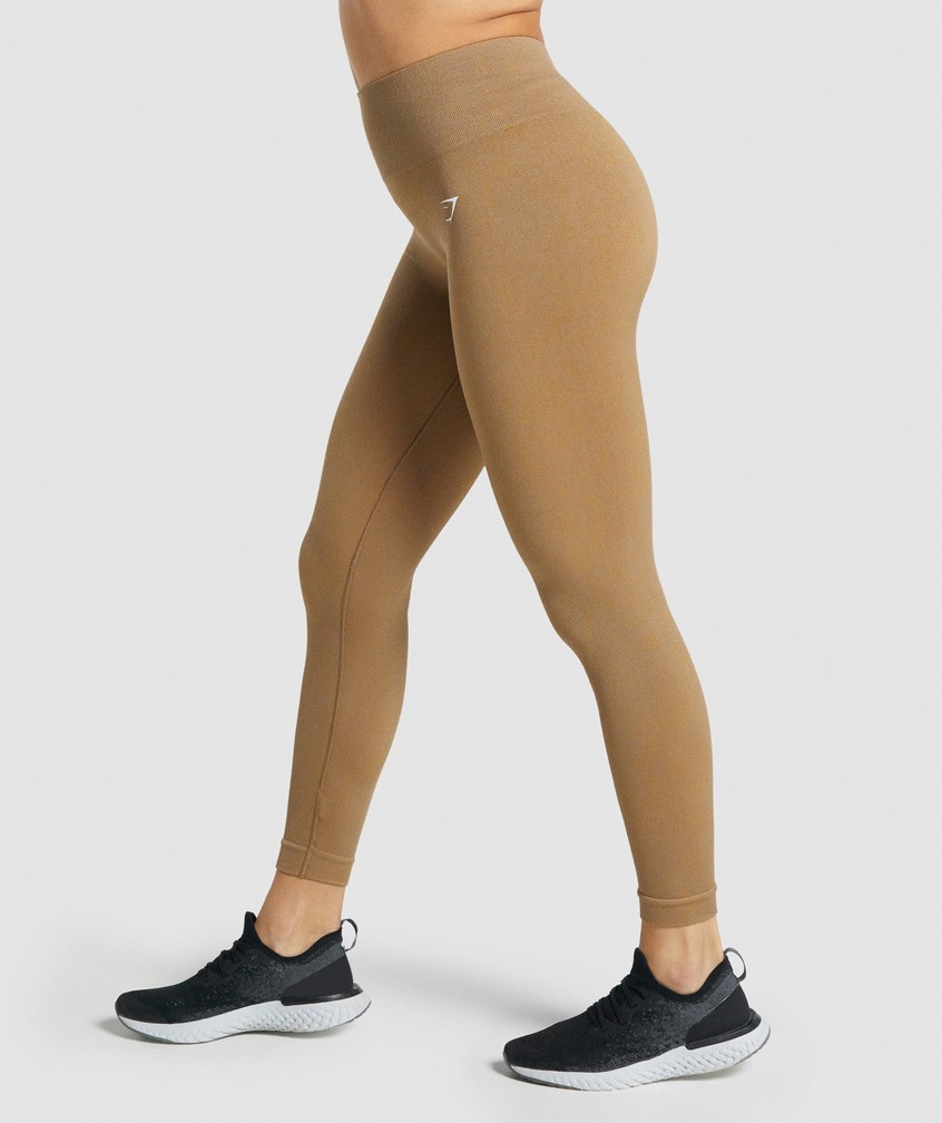 Light Brown Women's Gymshark Adapt Fleck Seamless Leggings | USA-95126