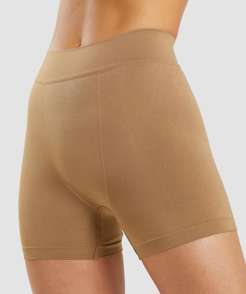 Light Brown Women's Gymshark Seamless Boxers Bikini Bottoms | USA-20369