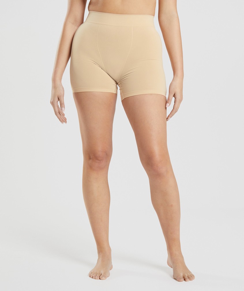 Light Brown Women\'s Gymshark Seamless Boxers Bikini Bottoms | USA-51348