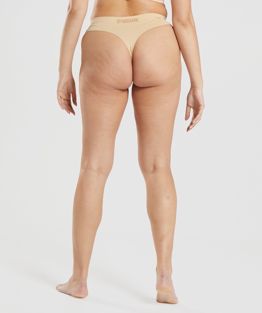 Light Brown Women's Gymshark Seamless High Rise Thong | USA-79860