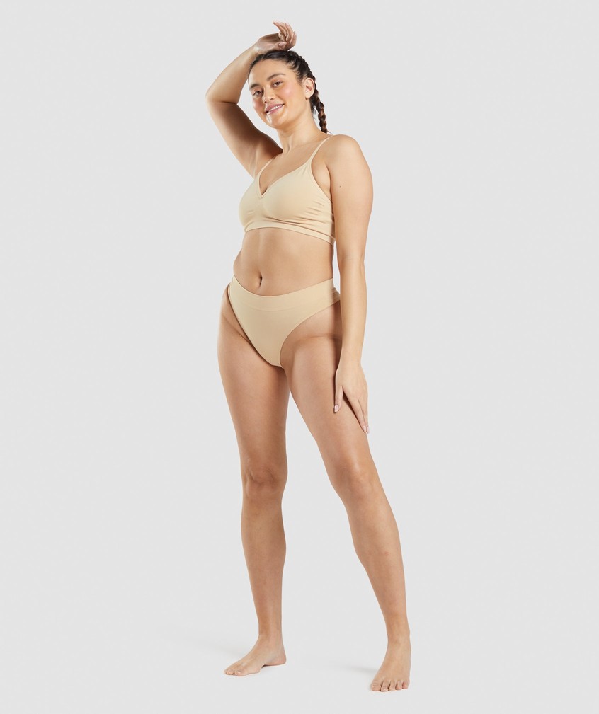 Light Brown Women's Gymshark Seamless High Rise Thong | USA-79860