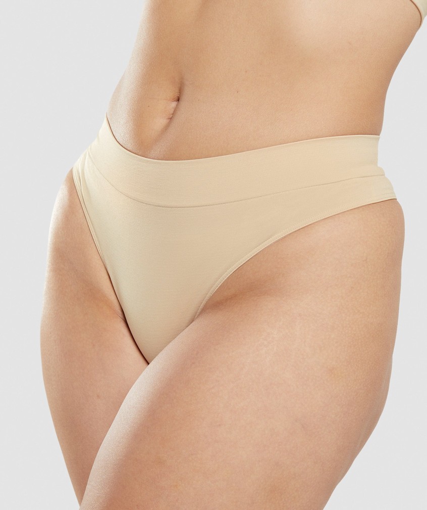 Light Brown Women's Gymshark Seamless High Rise Thong | USA-79860