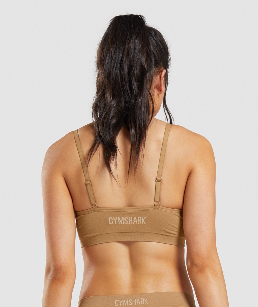 Light Brown Women's Gymshark Seamless Low Neck Bralette | USA-06413