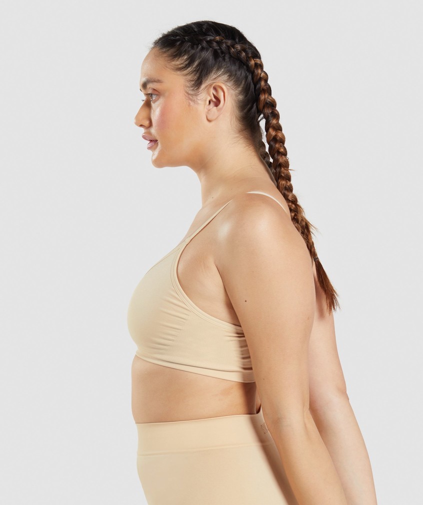 Light Brown Women's Gymshark Seamless Low Neck Bralette | USA-67183